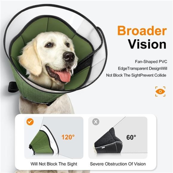 Dog Cone After Surgery, Soft Dog Cones, Pet Recovery Cone, Adjustable E-Collars - Picture 2 of 6
